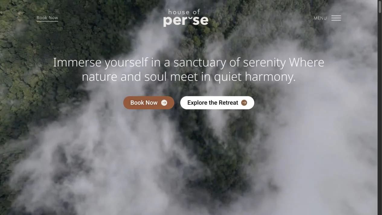 เว็บไซต์ House of Per Se พร้อมภาพบรรยากาศธรรมชาติ